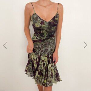 Elegant Multicolor Spaghetti Strap Dress